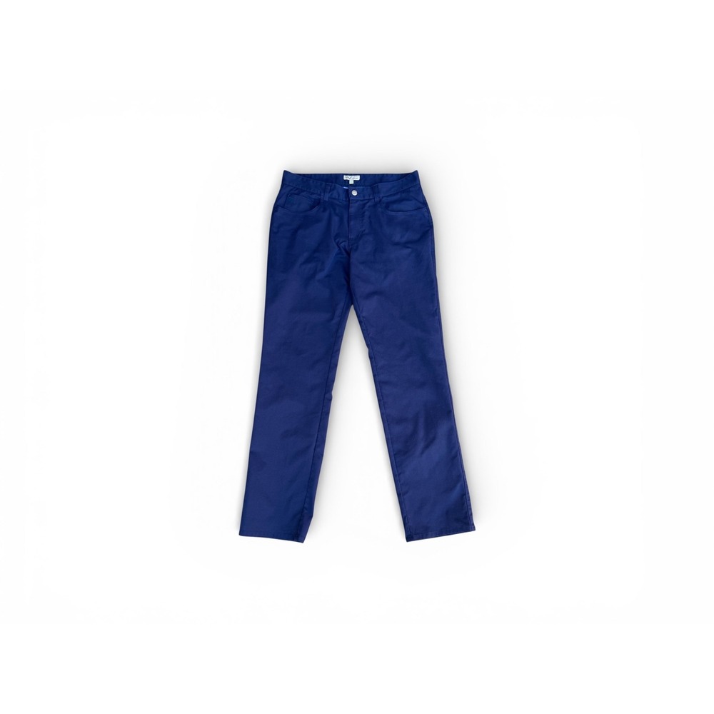Peter Millar Mens 5-Pocket Chino Pants Navy Blue Straight Leg 33x32 Golf Casual